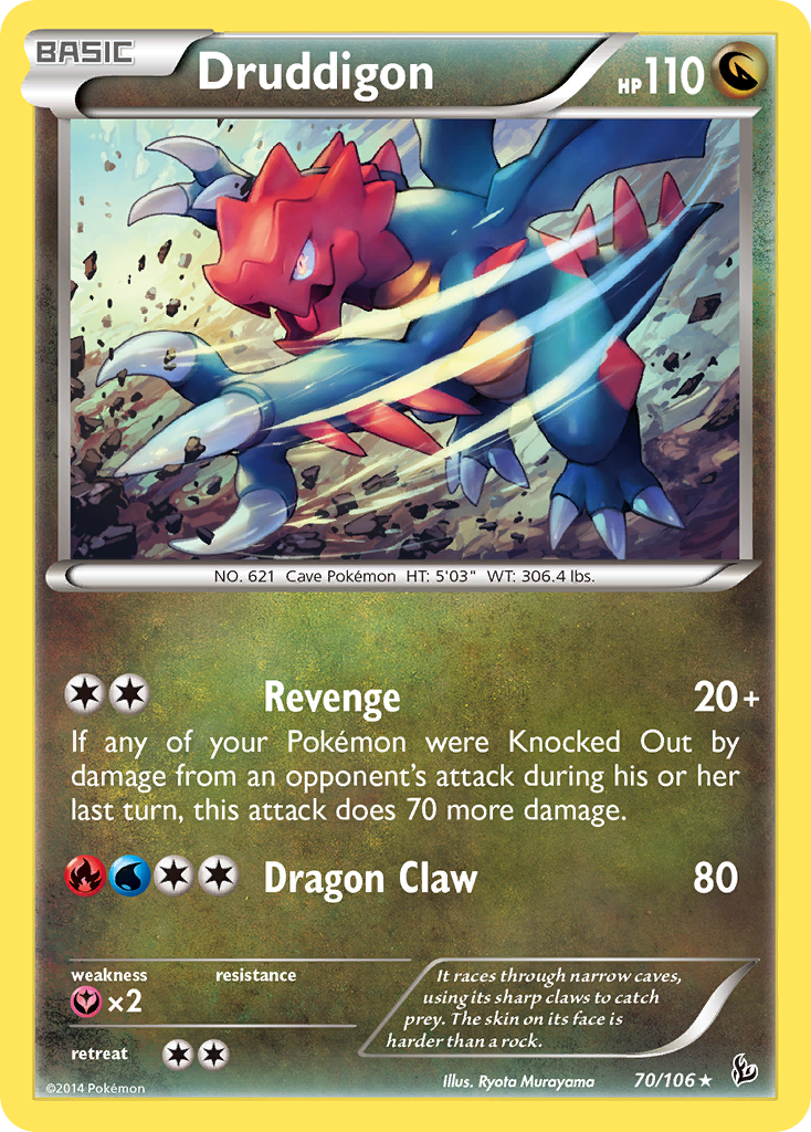 Druddigon – Flashfire 70/106 Pokémon card