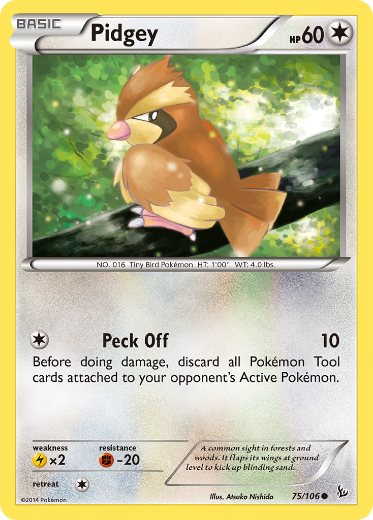Pidgey – Flashfire 75/106 Pokémon card
