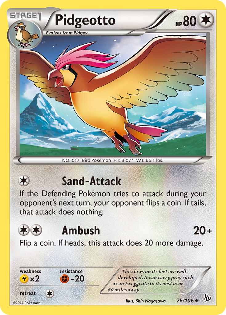Pidgeotto – Flashfire 76/106 Pokémon card