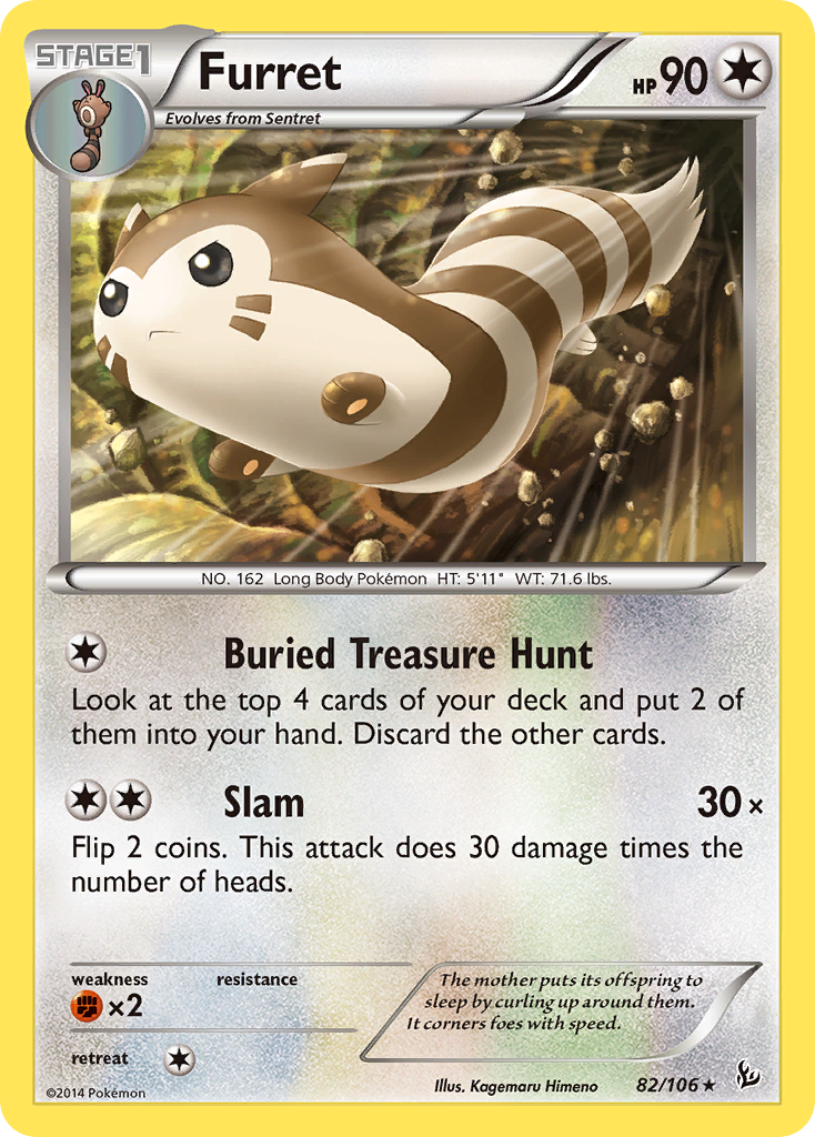Furret – Flashfire 82/106 Pokémon card