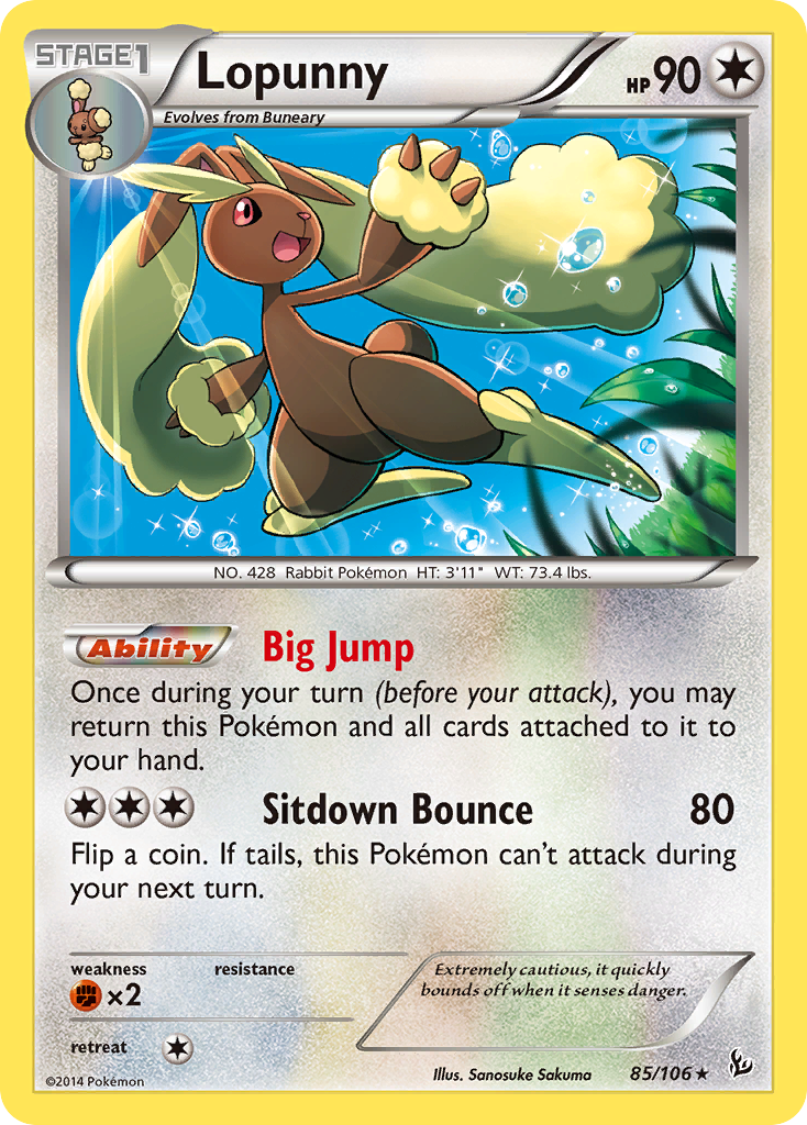 Lopunny – Flashfire 85/106 Pokémon card