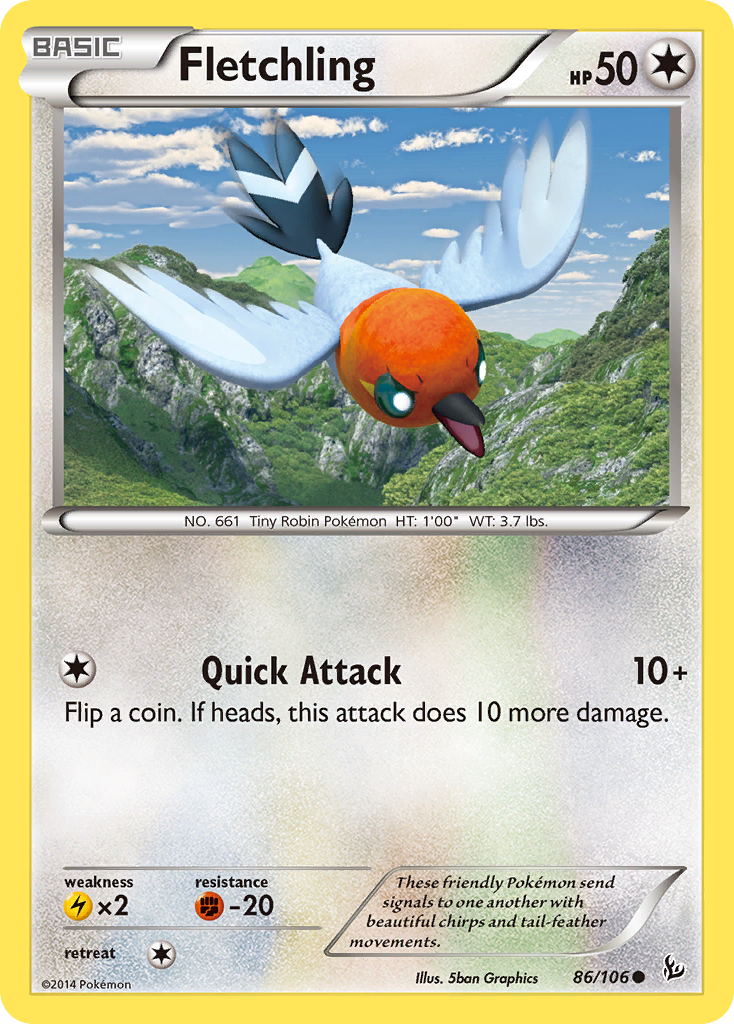 Fletchling – Flashfire 86/106 Pokémon card
