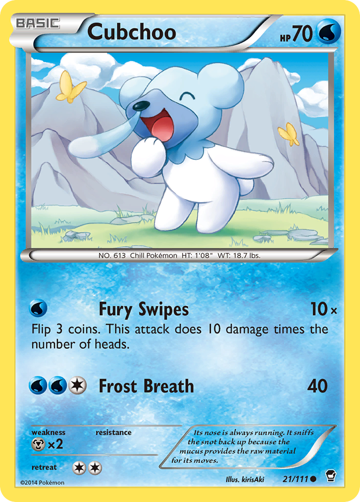 Cubchoo – Furious Fists 21/111 Pokémon card