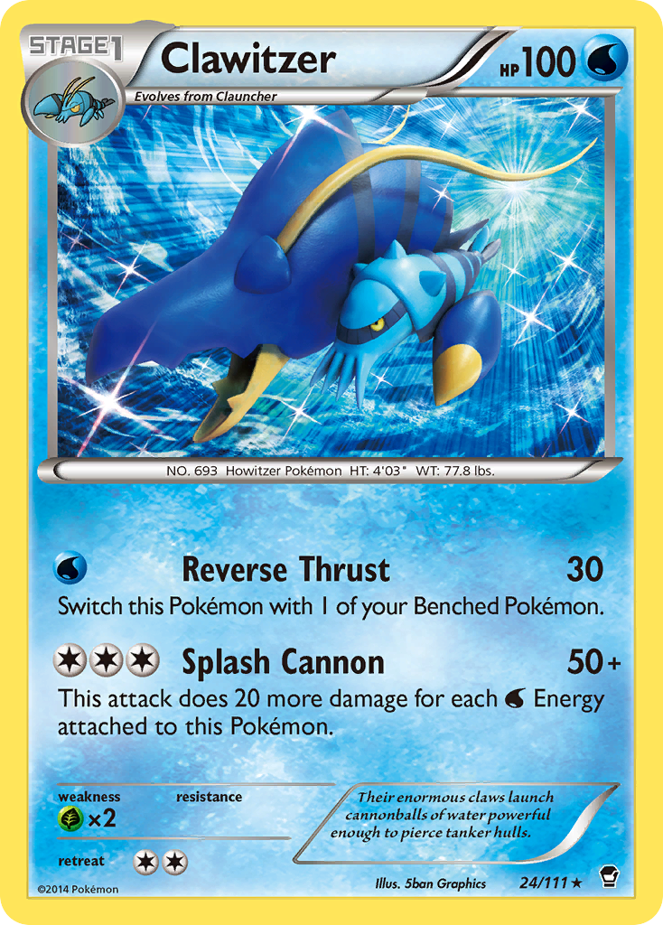 Clawitzer – Furious Fists 24/111 Pokémon card