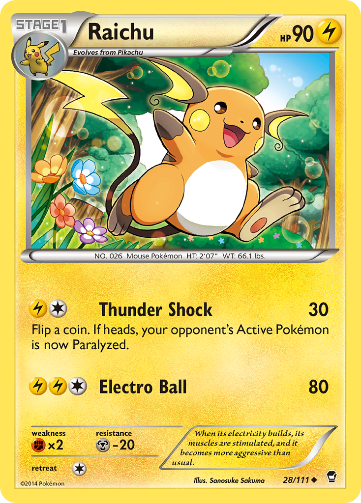 Raichu – Furious Fists 28/111 Pokémon card