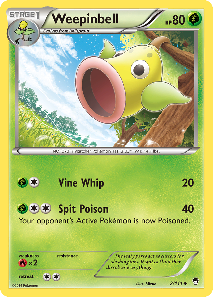 Weepinbell – Furious Fists 2/111 Pokémon card
