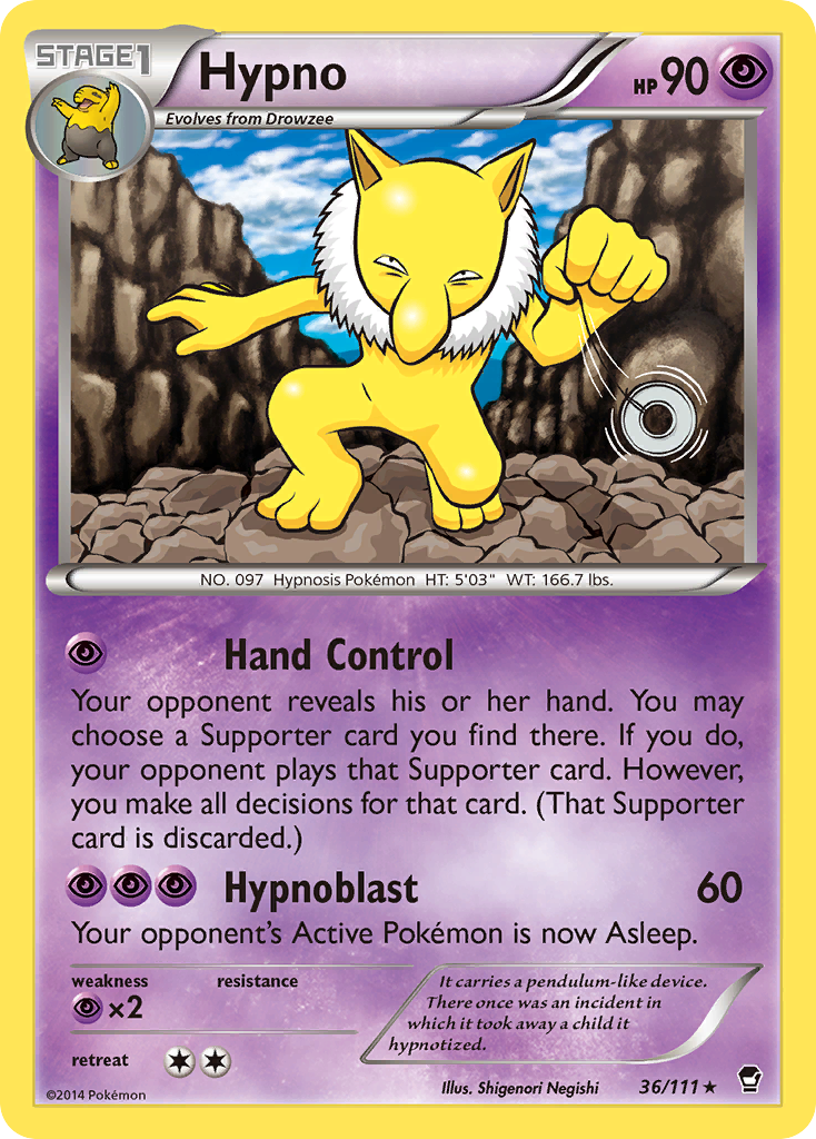Hypno – Furious Fists 36/111 Pokémon card