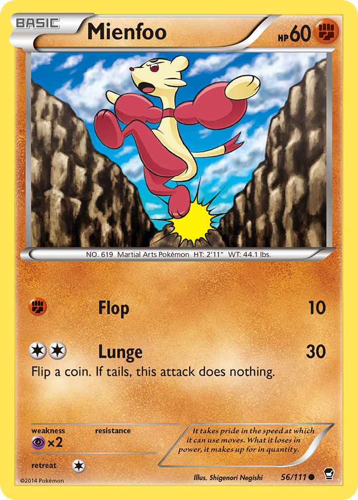 Mienfoo – Furious Fists 56/111 Pokémon card