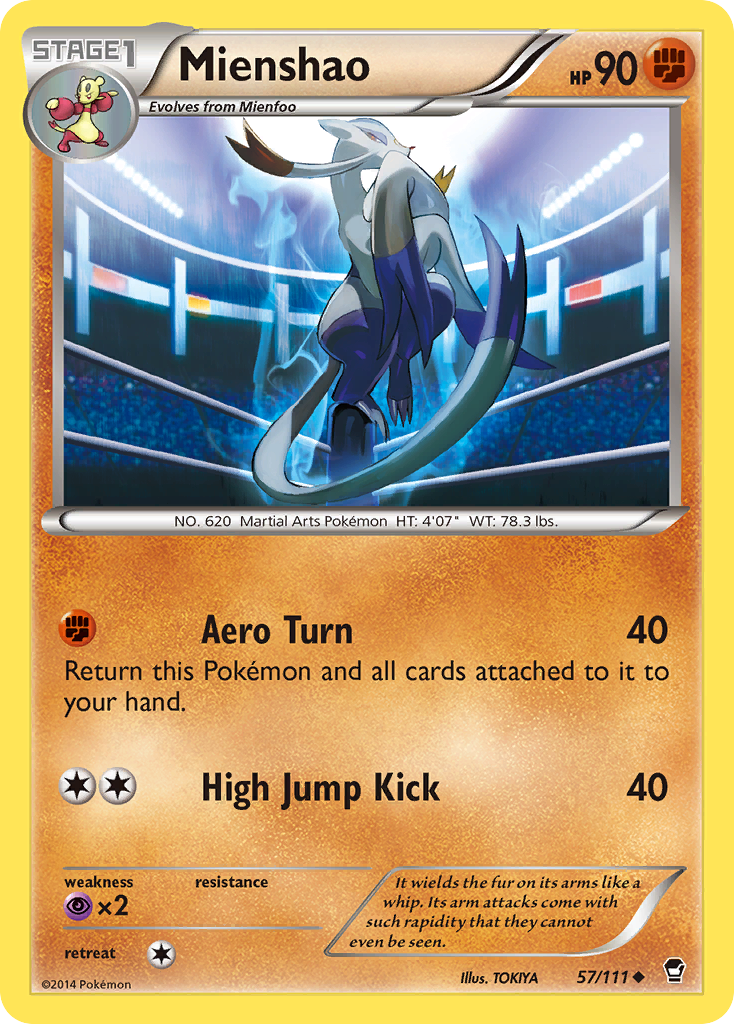 Mienshao – Furious Fists 57/111 Pokémon card