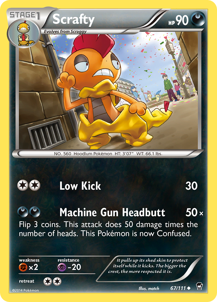 Scrafty – Furious Fists 67/111 Pokémon card