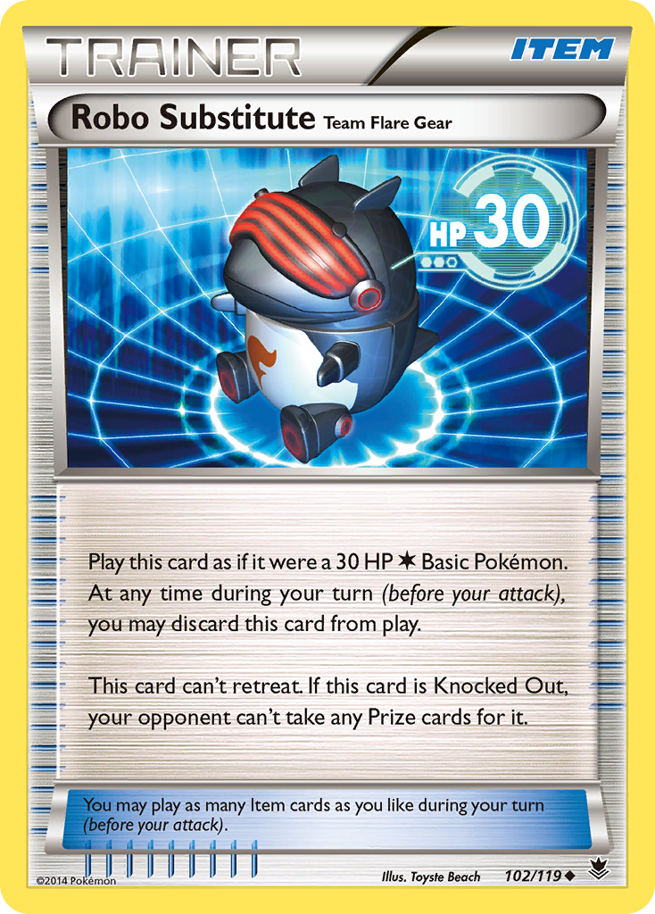 Robo Substitute Team Flare Gear – Phantom Forces 102/119 Pokémon card
