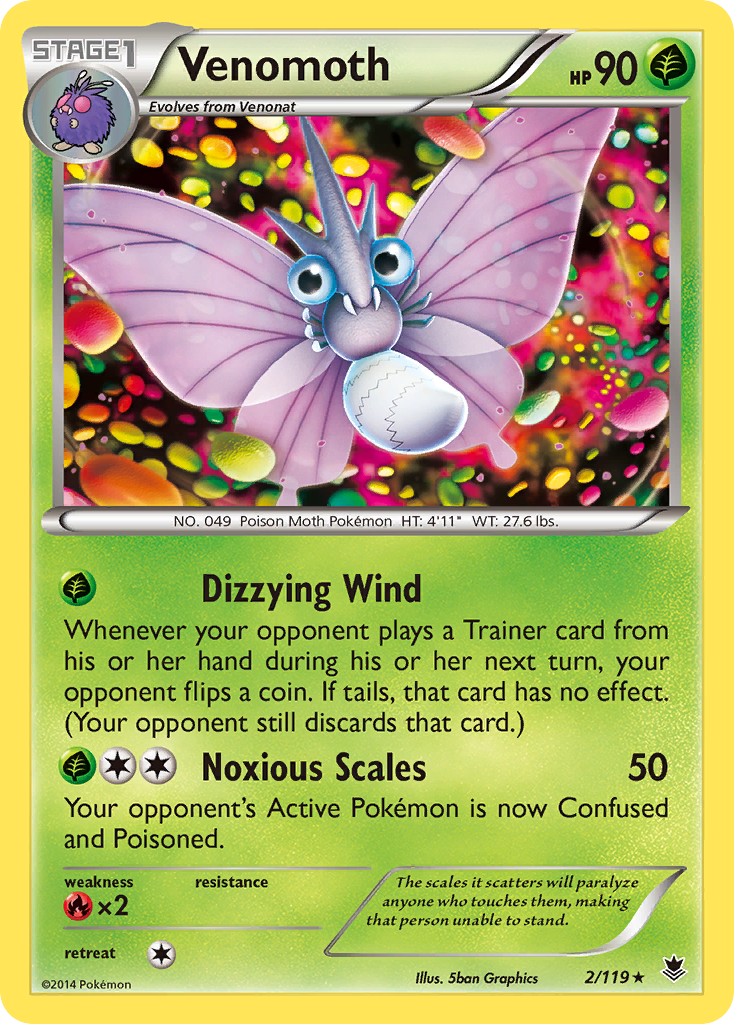 Venomoth – Phantom Forces 2/119 Pokémon card