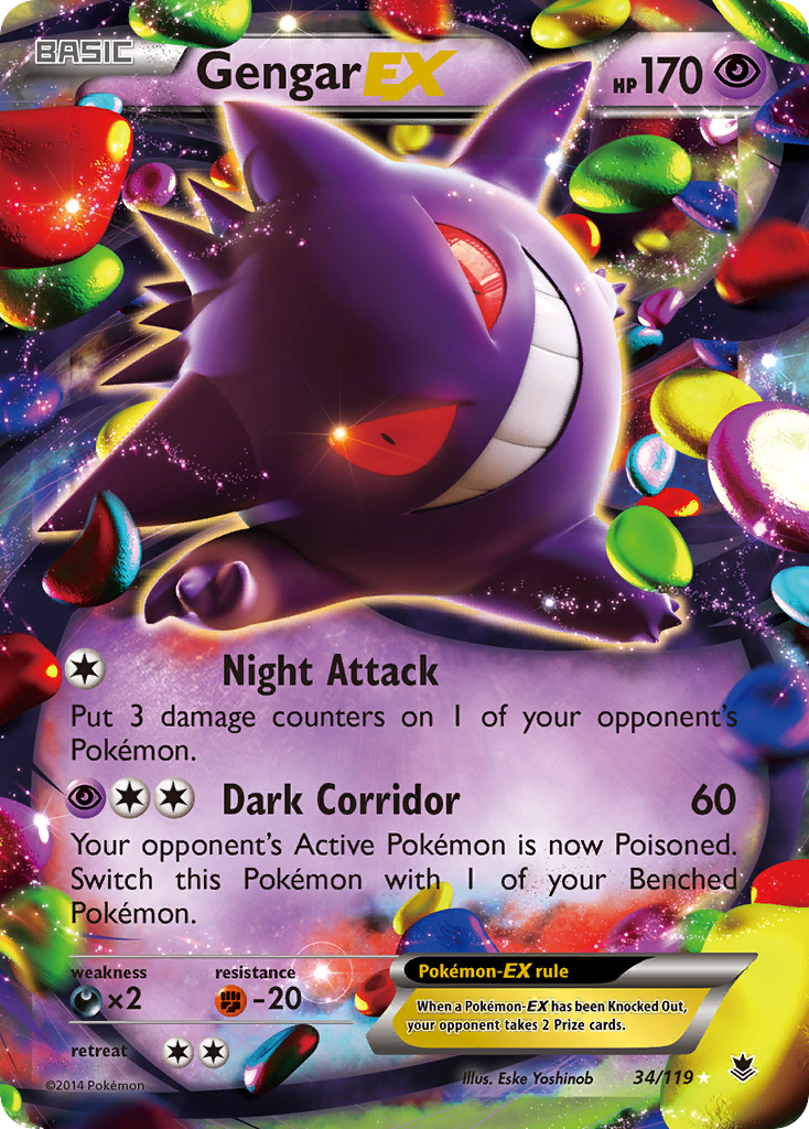 Gengar-EX – Phantom Forces 34/119 Pokémon card