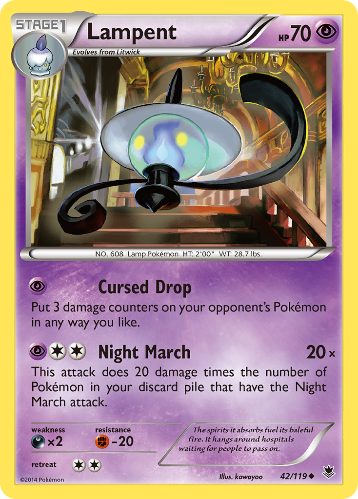 Lampent – Phantom Forces 42/119 Pokémon card