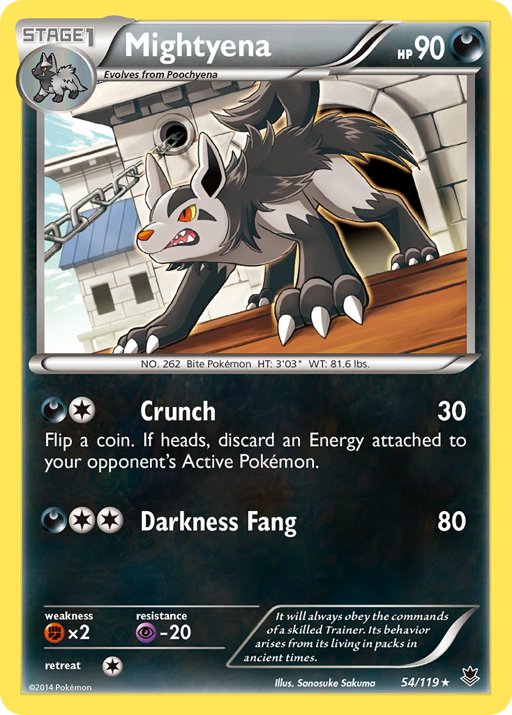 Mightyena – Phantom Forces 54/119 Pokémon card