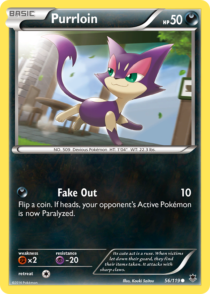 Purrloin – Phantom Forces 56/119 Pokémon card