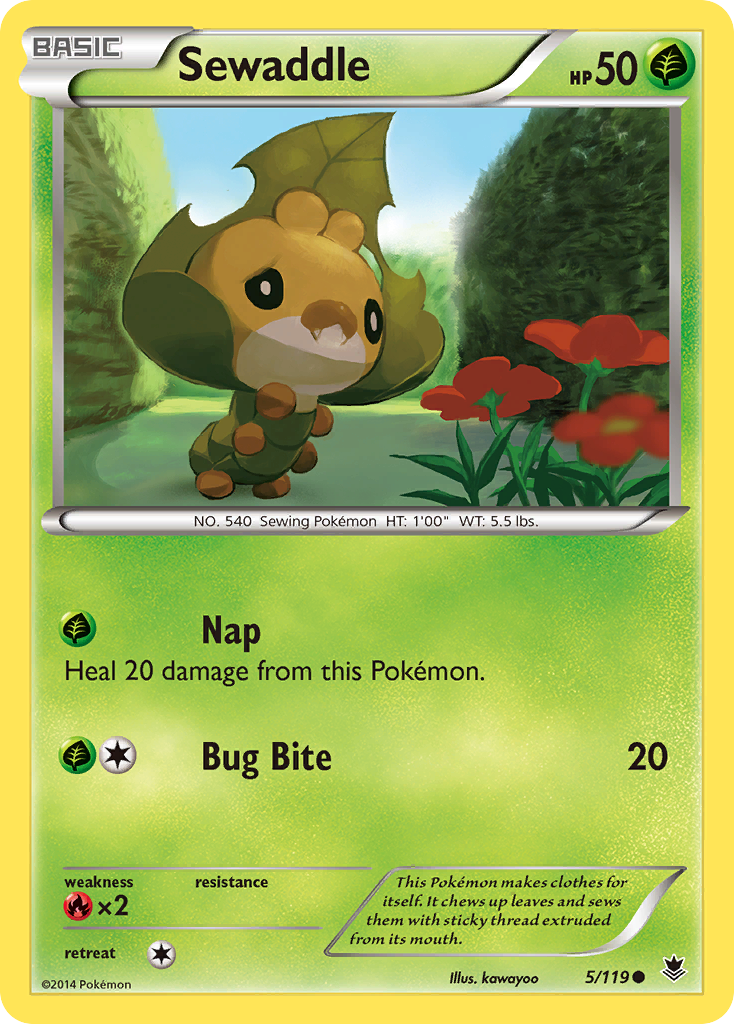 Sewaddle – Phantom Forces 5/119 Pokémon card