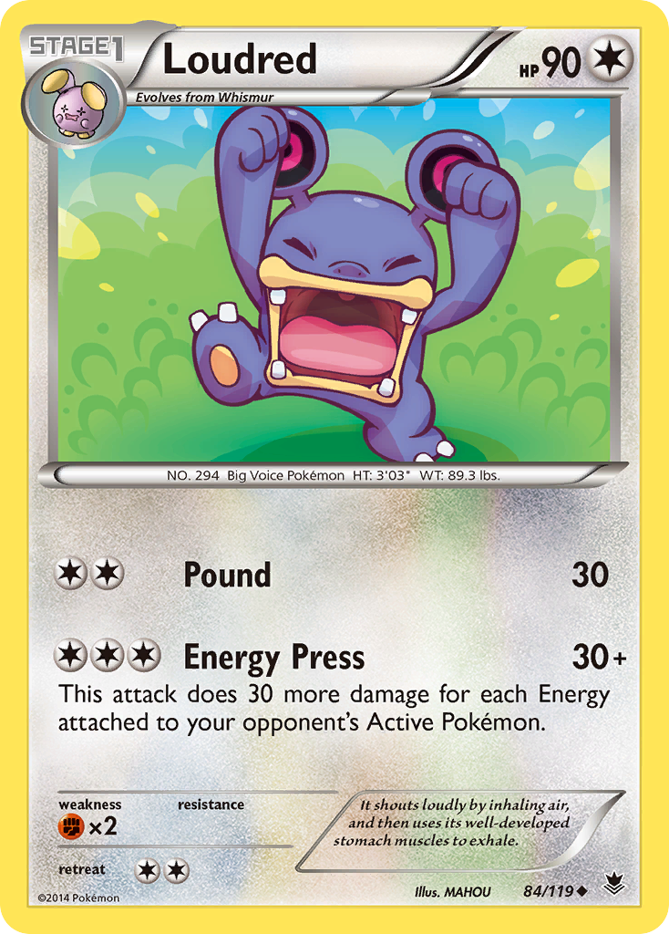 Loudred – Phantom Forces 84/119 Pokémon card