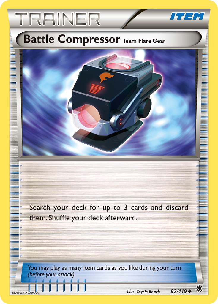 Battle Compressor Team Flare Gear – Phantom Forces 92/119 Pokémon card