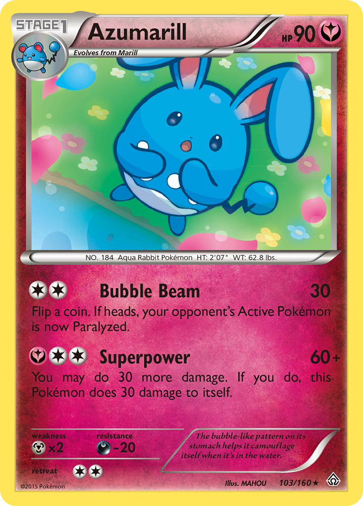 Azumarill – Primal Clash 103/160 Pokémon card