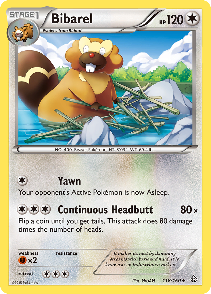 Bibarel – Primal Clash 118/160 Pokémon card