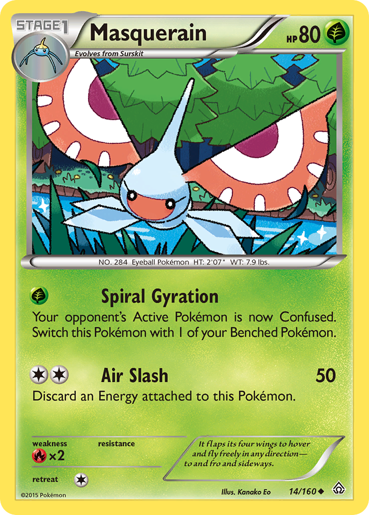 Masquerain – Primal Clash 14/160 Pokémon card