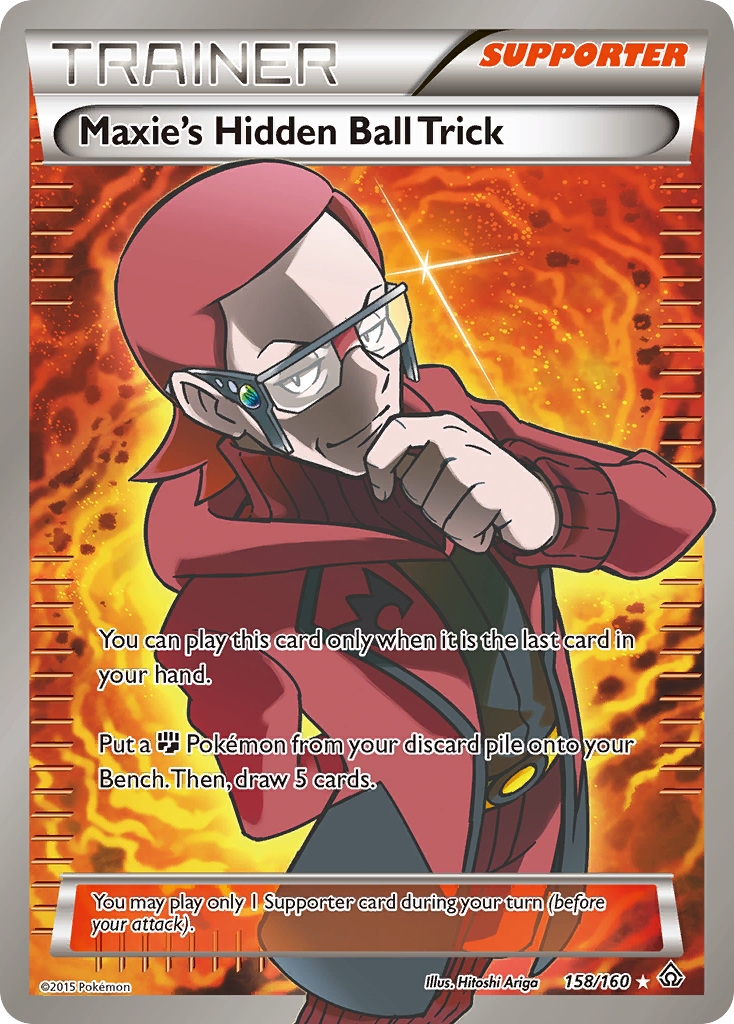 Maxie's Hidden Ball Trick – Primal Clash 158/160 Pokémon card