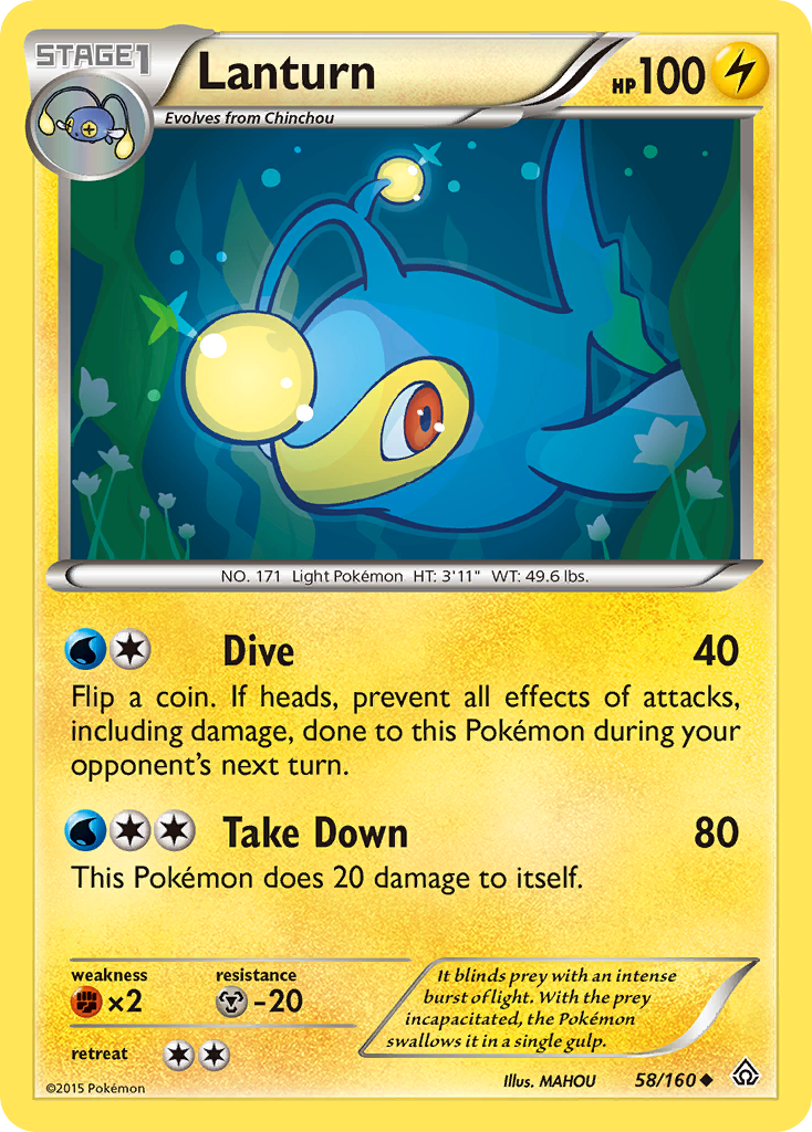 Lanturn – Primal Clash 58/160 Pokémon card