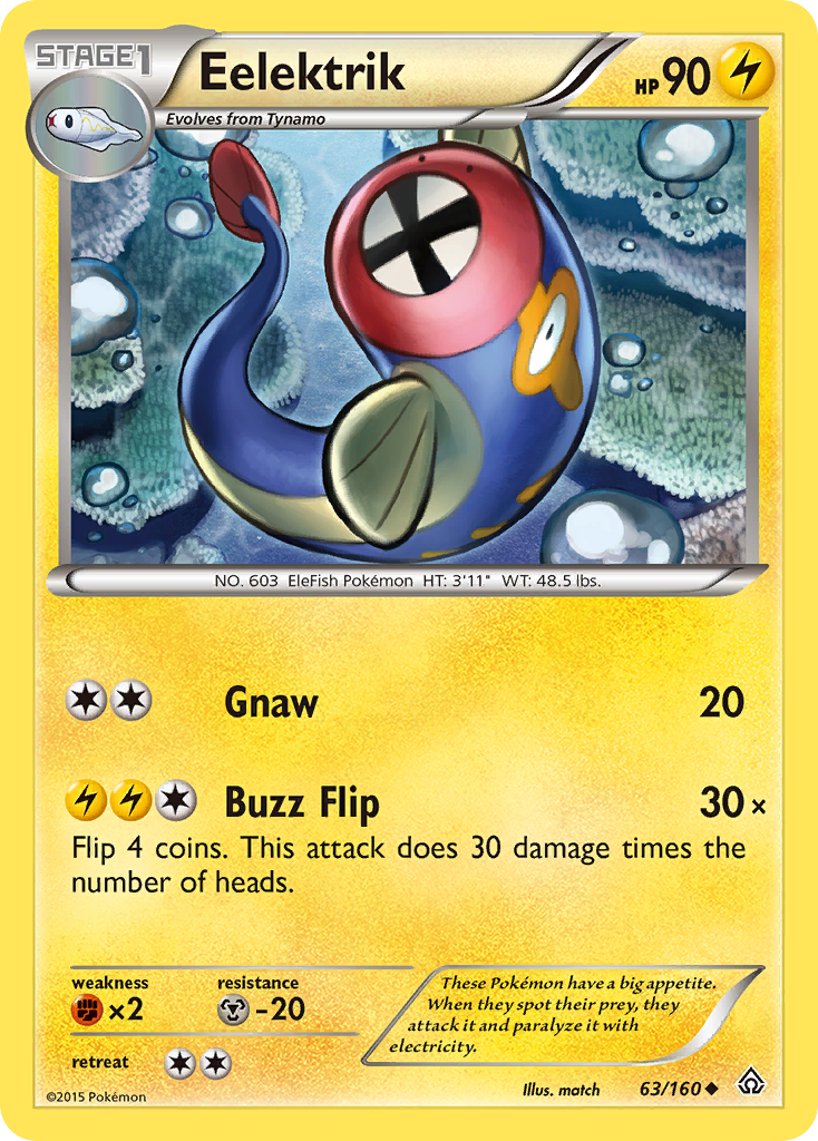 Eelektrik – Primal Clash 63/160 Pokémon card