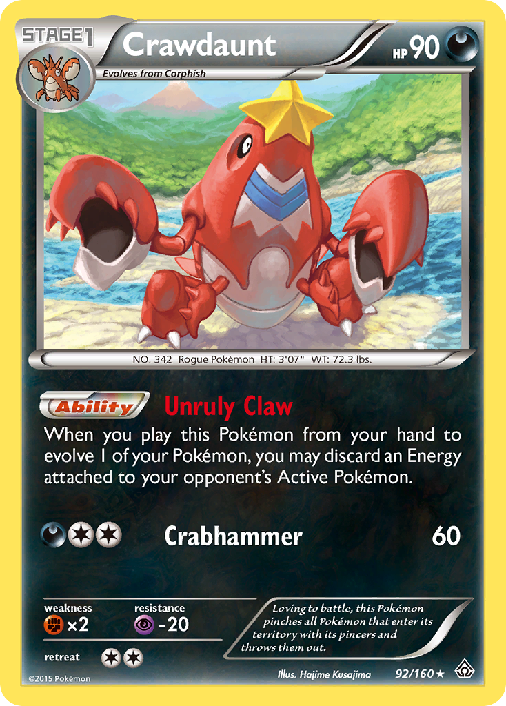 Crawdaunt – Primal Clash 92/160 Pokémon card