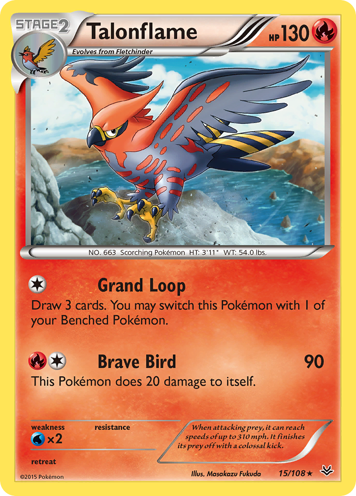 Talonflame – Roaring Skies 15/108 Pokémon card
