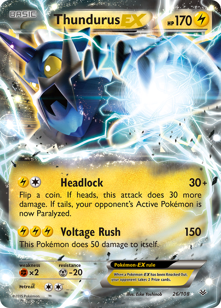 Thundurus-EX – Roaring Skies 26/108 Pokémon card