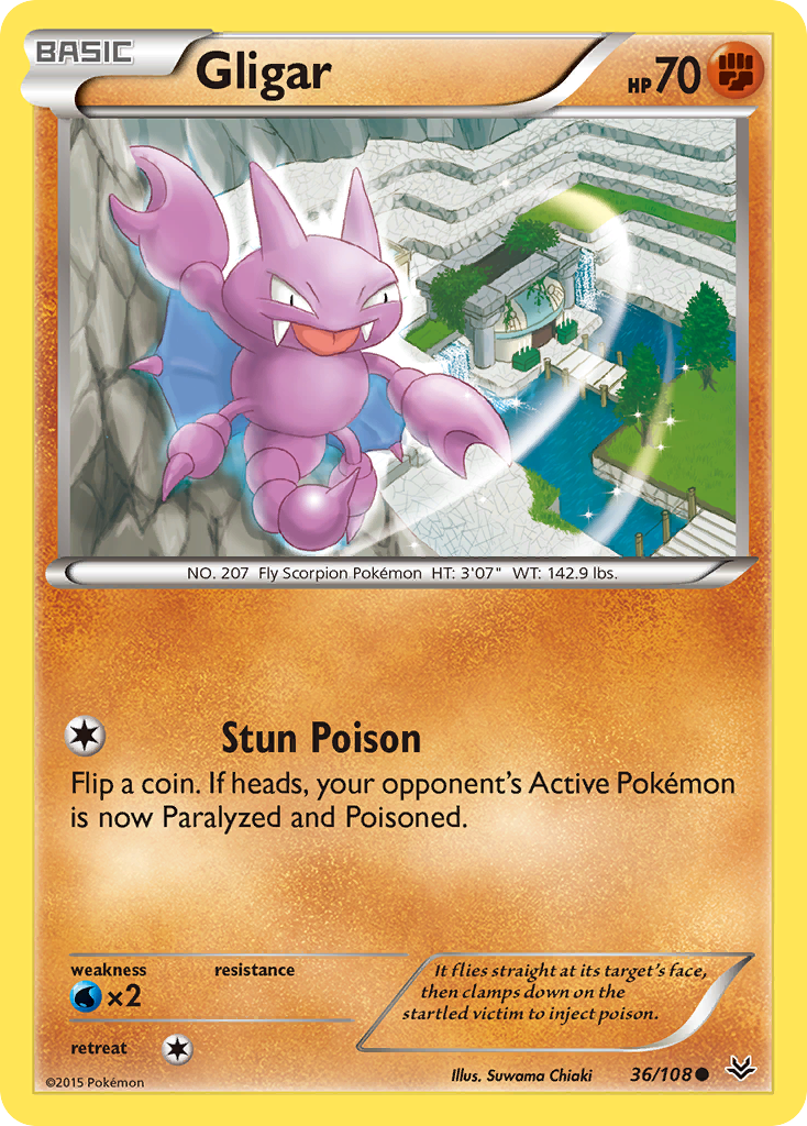Gligar – Roaring Skies 36/108 Pokémon card