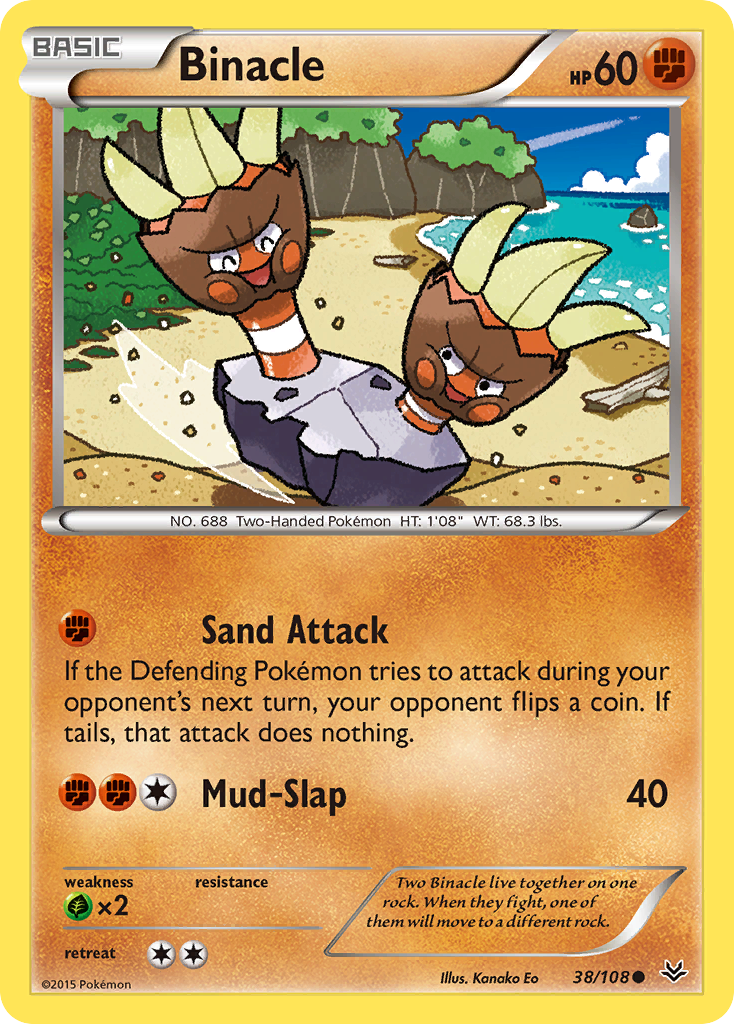 Binacle – Roaring Skies 38/108 Pokémon card
