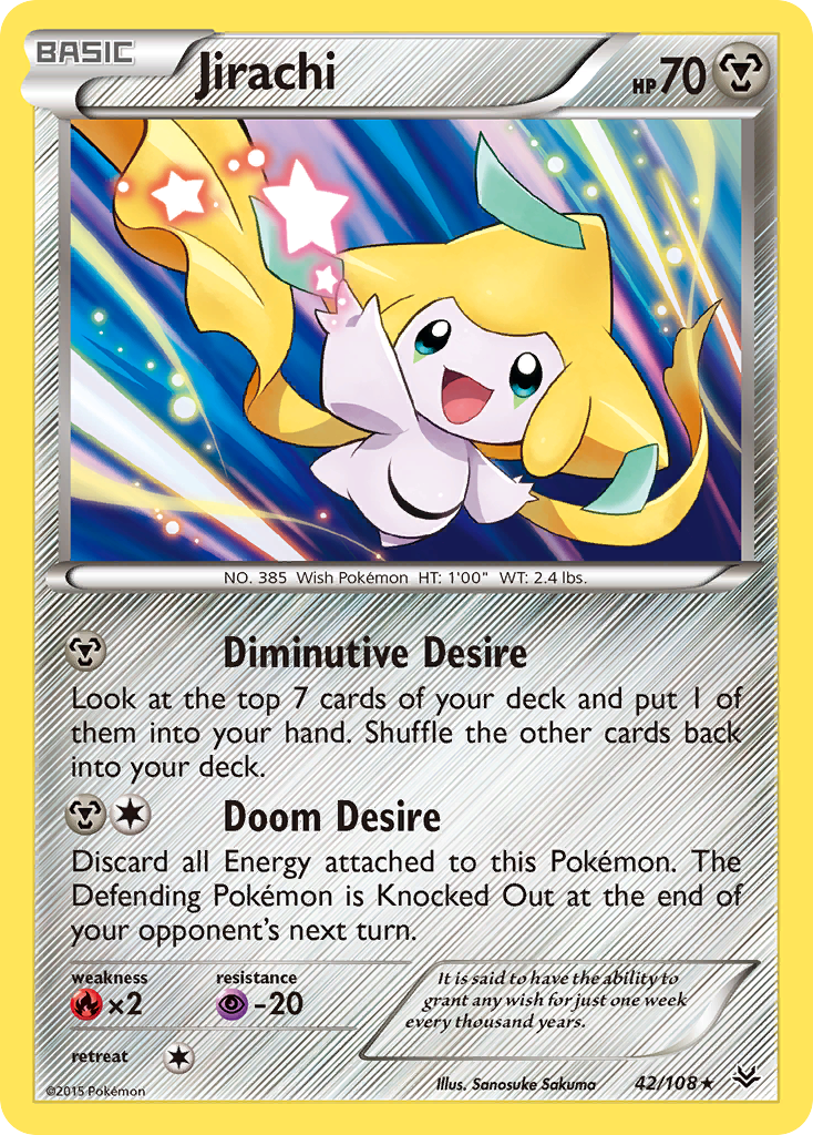 Jirachi – Roaring Skies 42/108 Pokémon card