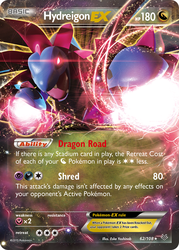 Hydreigon-EX – Roaring Skies 62/108 Pokémon card