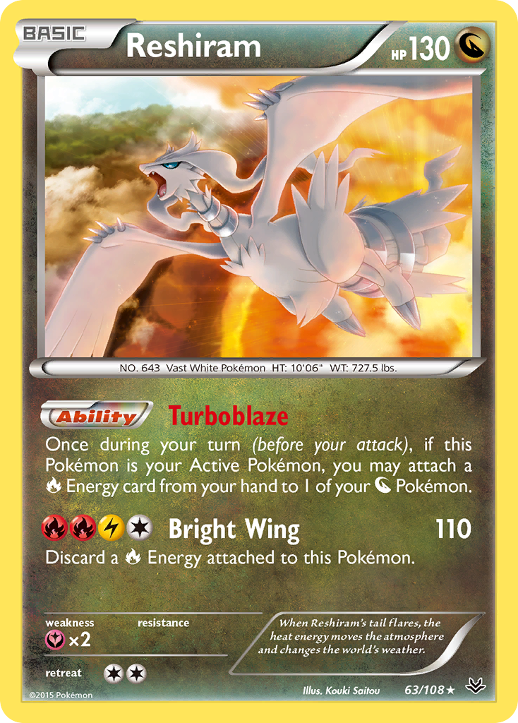 Reshiram – Roaring Skies 63/108 Pokémon card