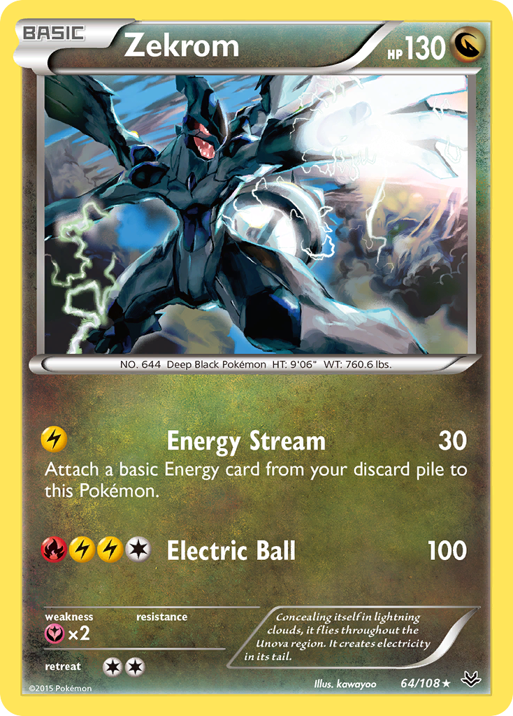 Zekrom – Roaring Skies 64/108 Pokémon card