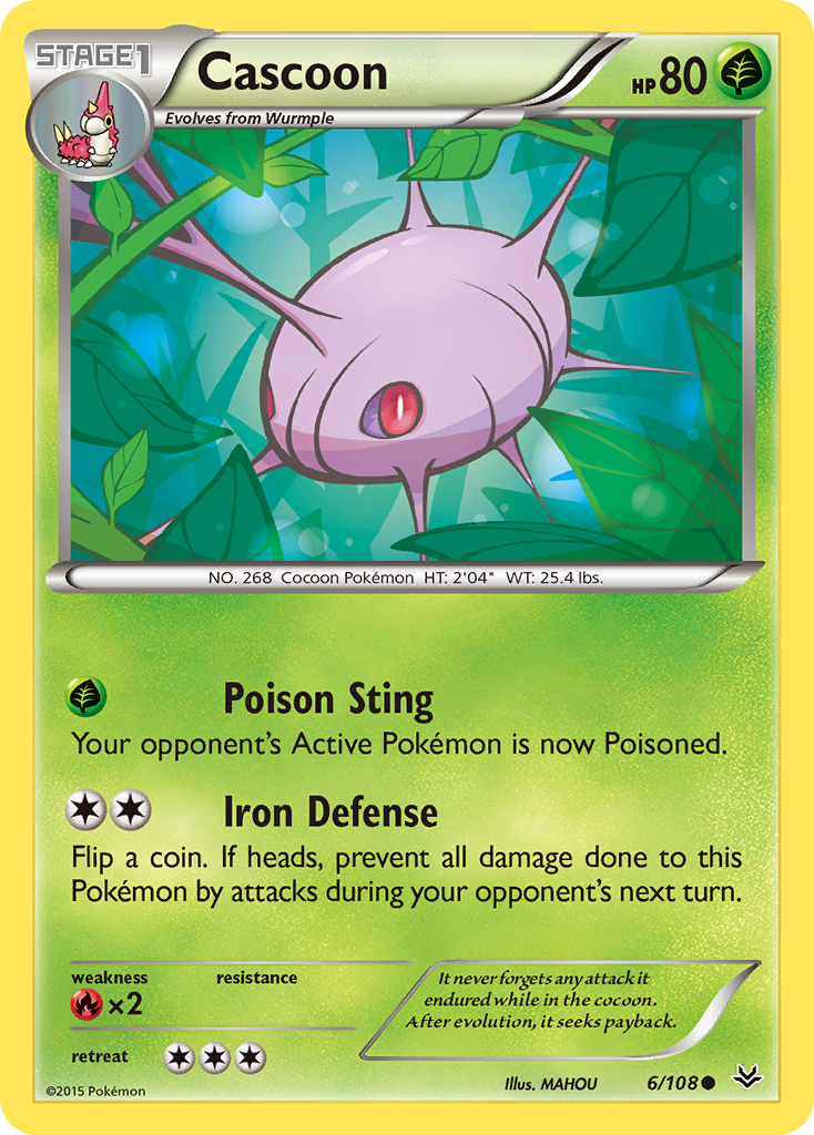Cascoon – Roaring Skies 6/108 Pokémon card