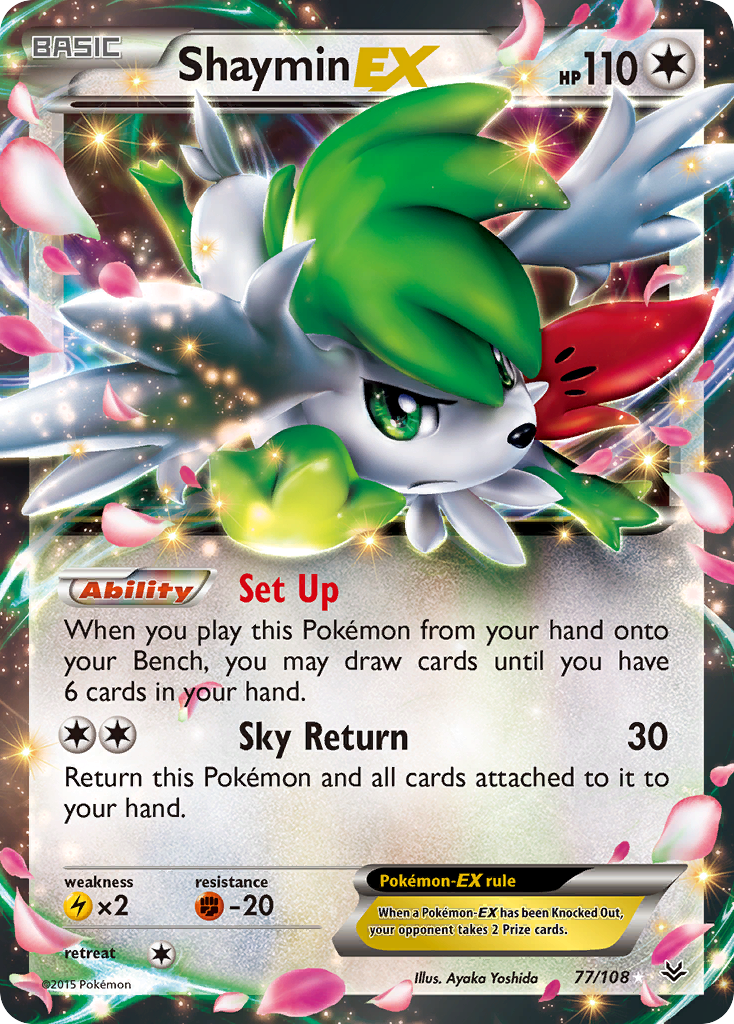 Shaymin-EX – Roaring Skies 77/108 Pokémon card