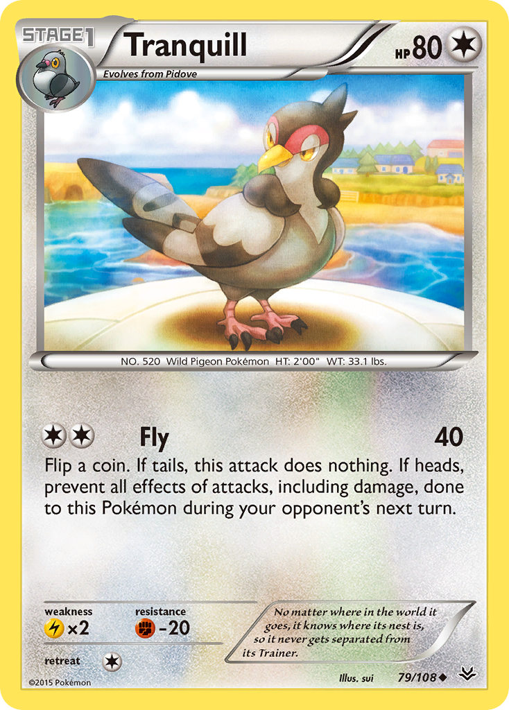 Tranquill – Roaring Skies 79/108 Pokémon card