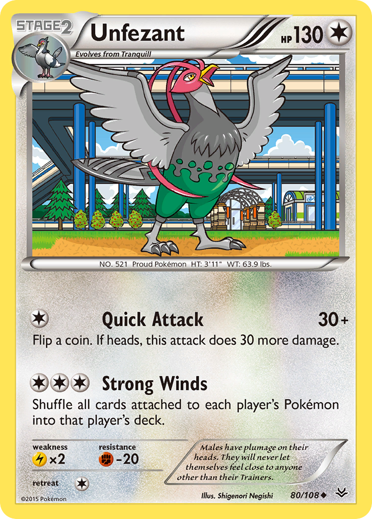 Unfezant – Roaring Skies 80/108 Pokémon card