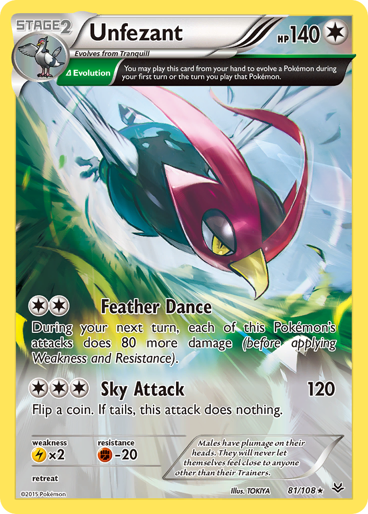 Unfezant – Roaring Skies 81/108 Pokémon card