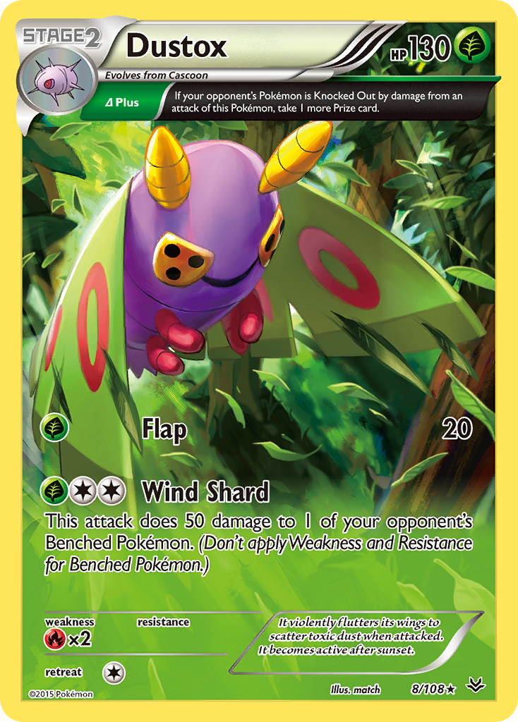 Dustox – Roaring Skies 8/108 Pokémon card