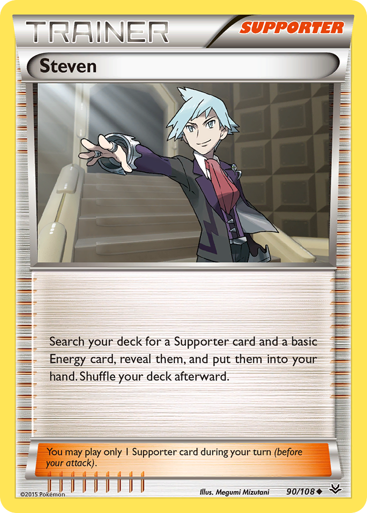 Steven – Roaring Skies 90/108 Pokémon card