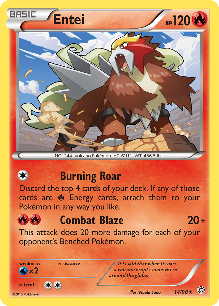Entei – Ancient Origins 14/98 Pokémon card