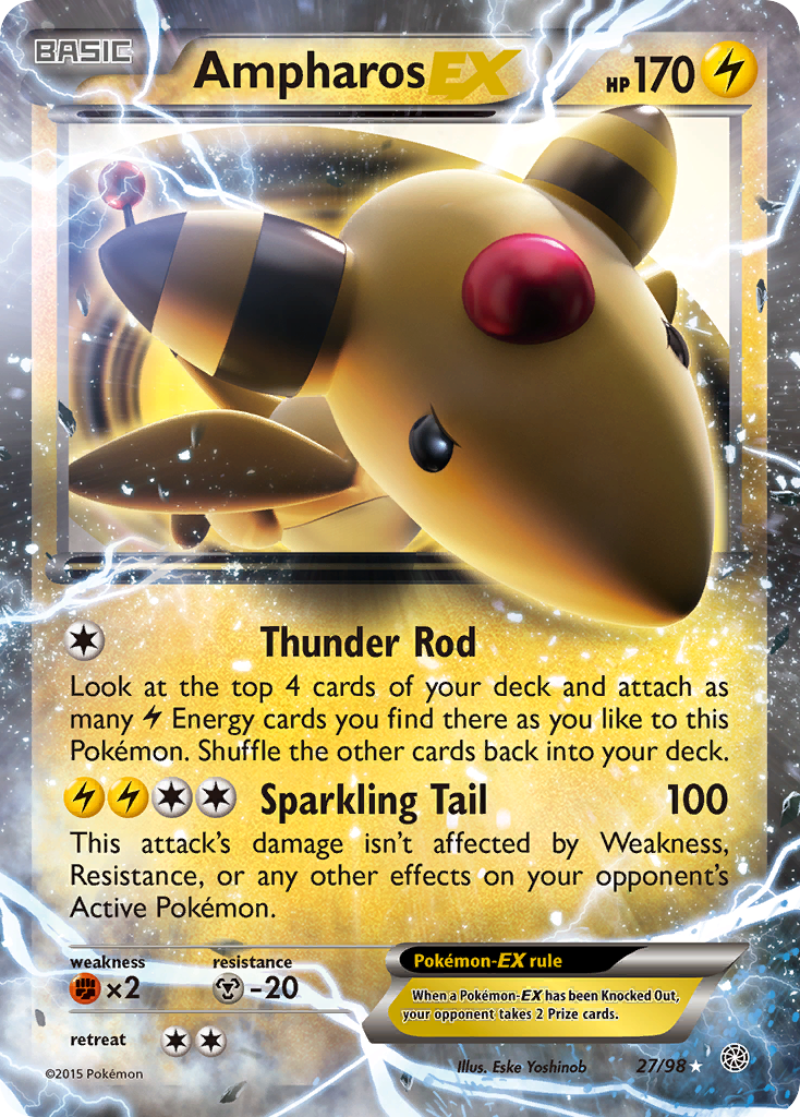 Ampharos-EX – Ancient Origins 27/98 Pokémon card