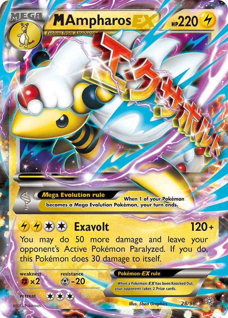 M Ampharos-EX – Ancient Origins 28/98 Pokémon card