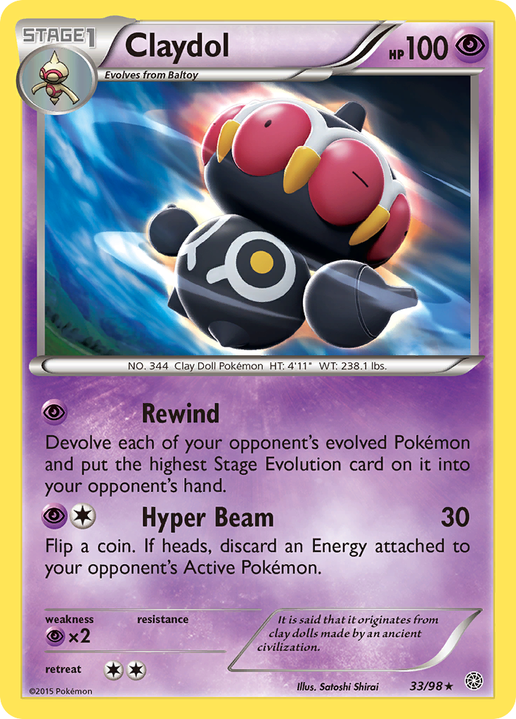 Claydol – Ancient Origins 33/98 Pokémon card