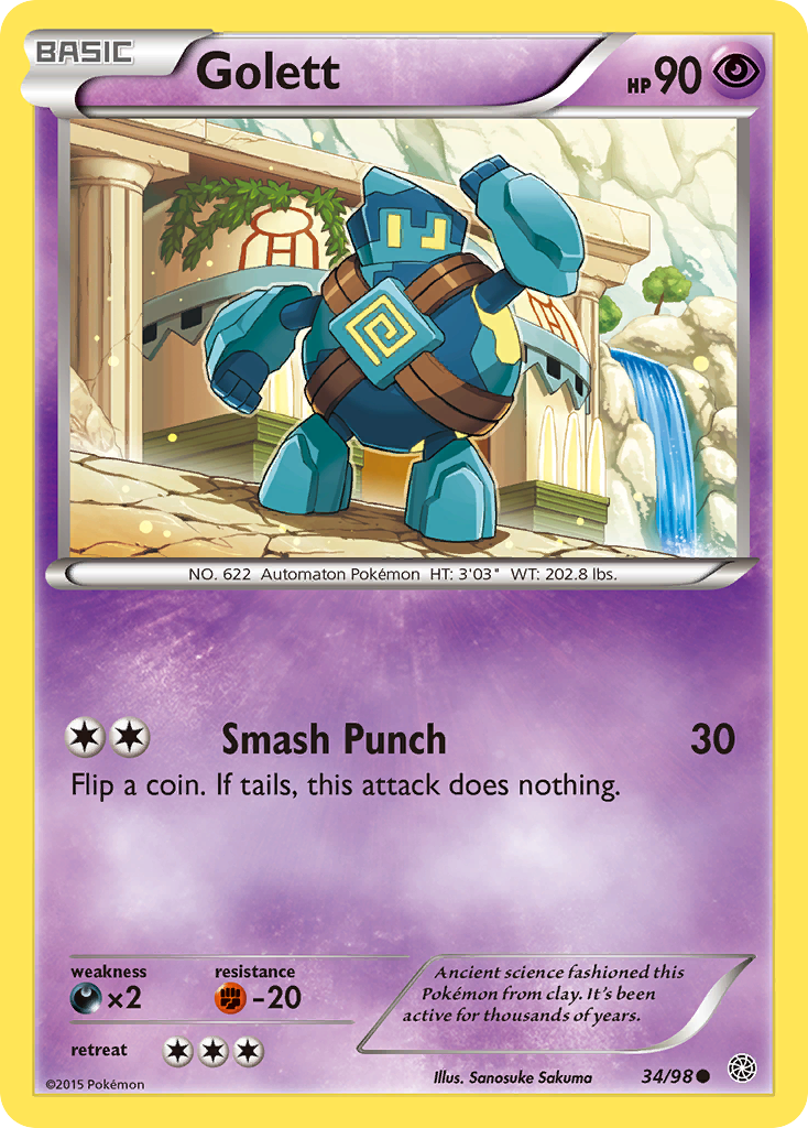 Golett – Ancient Origins 34/98 Pokémon card